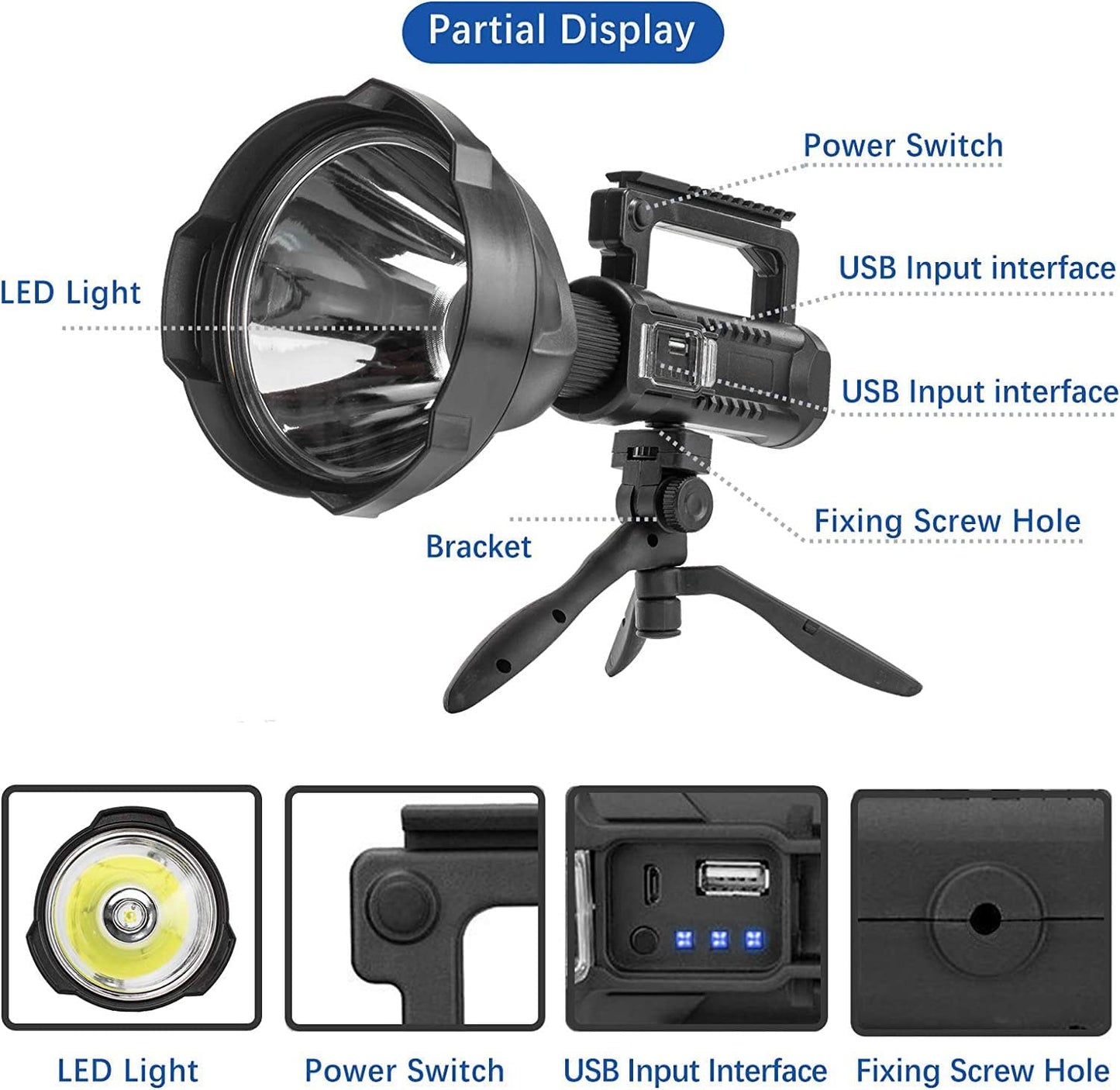 W5120 Multifunctional Searchlight Hight-Power LED Spotlight