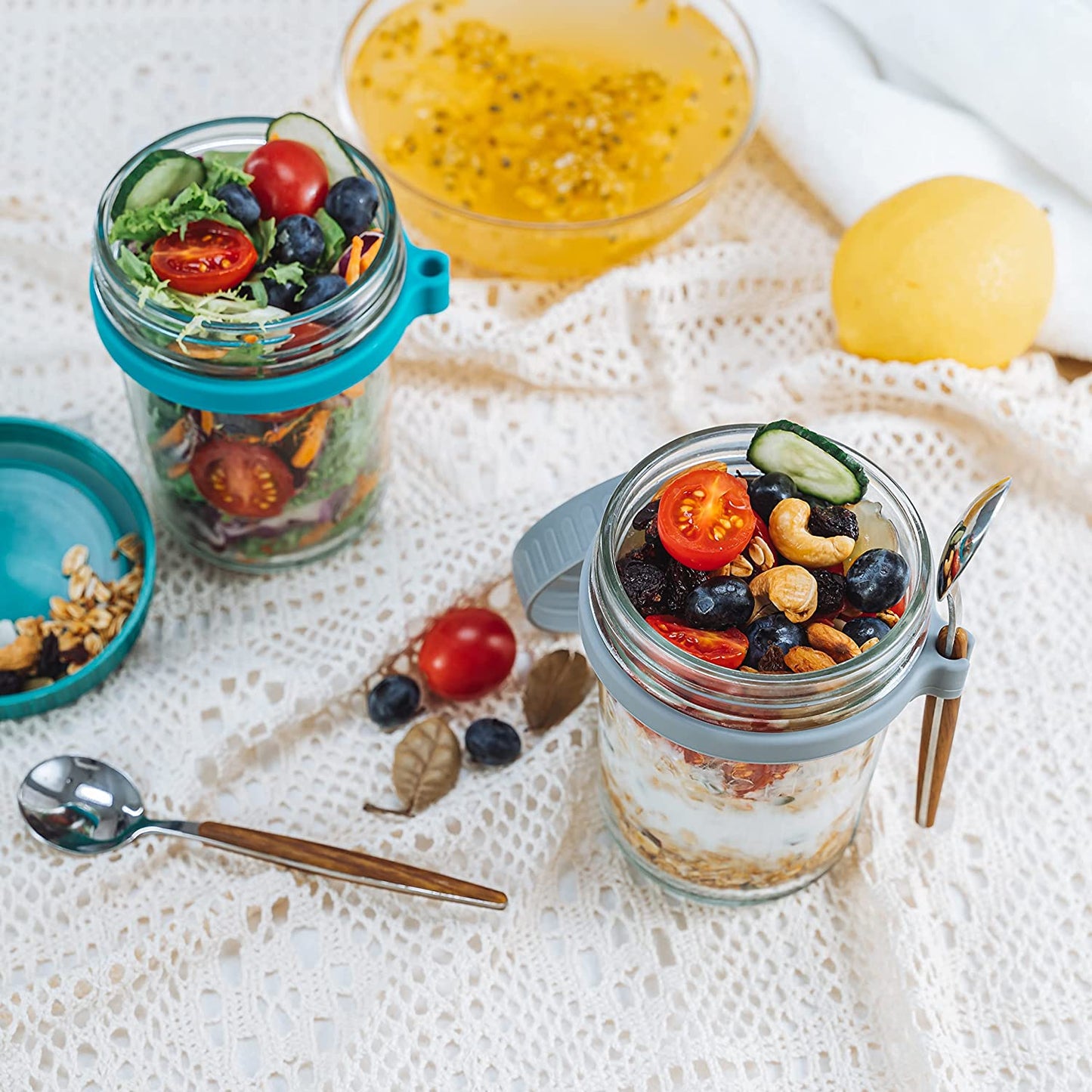 Oats Jars with Lid and Spoon