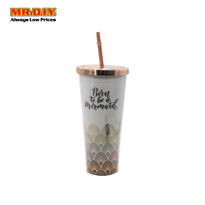 Plastic Travel Cup with straw - 650ml