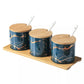 Generic Modern Ceramic Spice Bowl Airtight Lids Set of 3