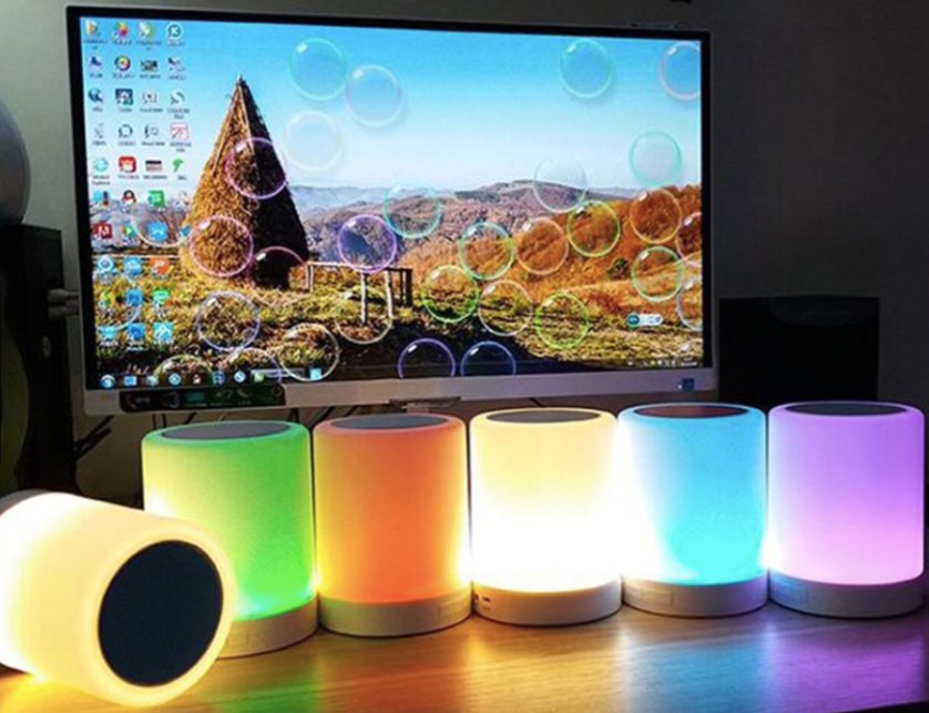 Mini Bluetooth Speaker 6 Lights With Night Light Lamp