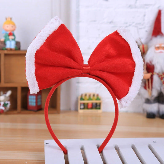 Red velvet Bow Christmas Headband
