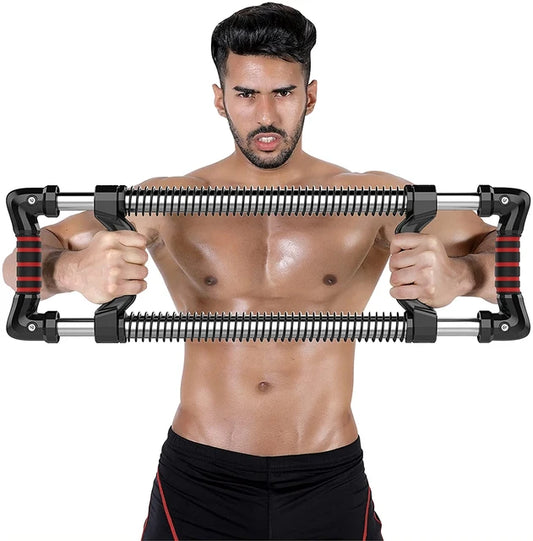 Chest Expander with Wrist Trainer Hand Grip Adjustable Spring