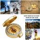 Portable Metal Shell Pocket Noctilucent Compass Tool - Golden