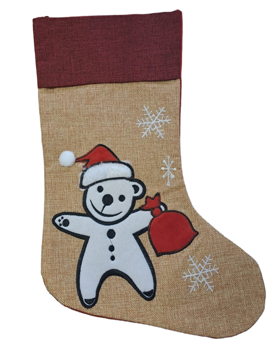Plaid cotton Christmas stocking