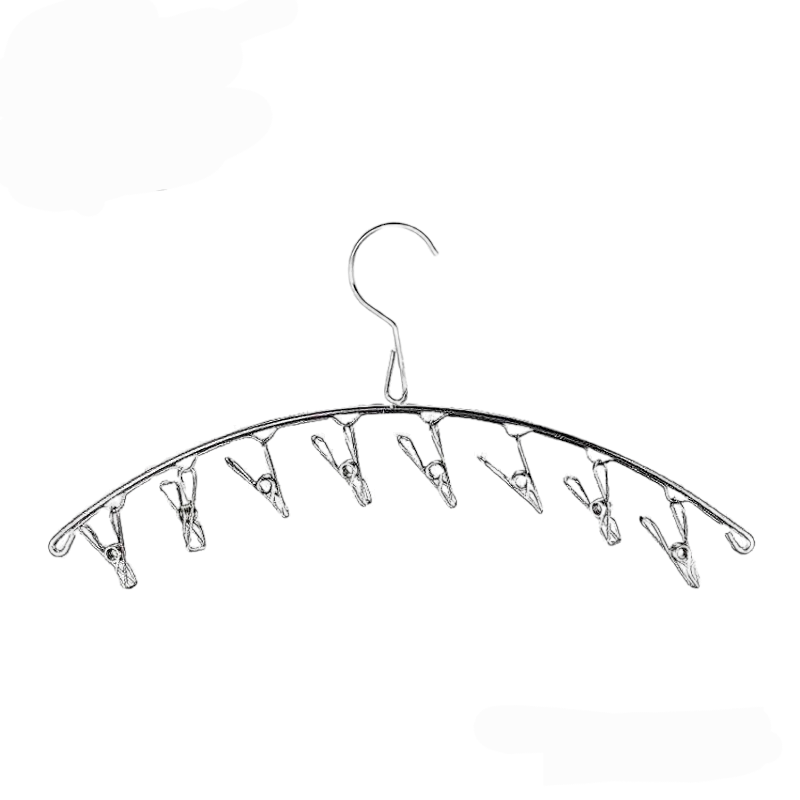 Stainless Steel Drying Hanger With 8Clips-Silver
