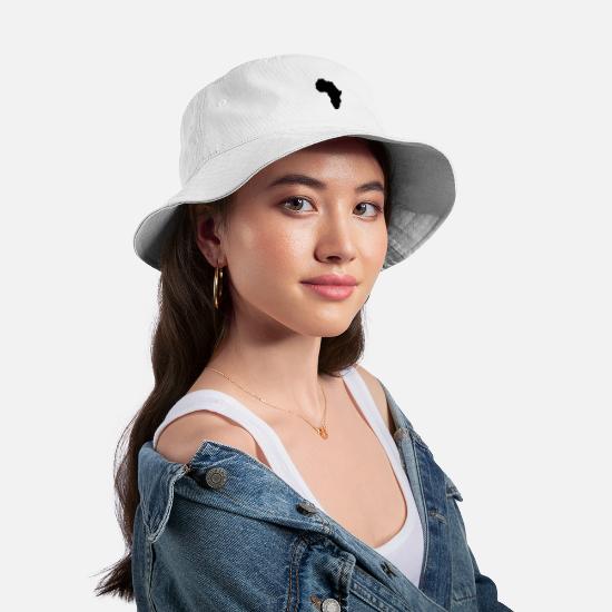 Bucket Hat- Africa Map  Black Print