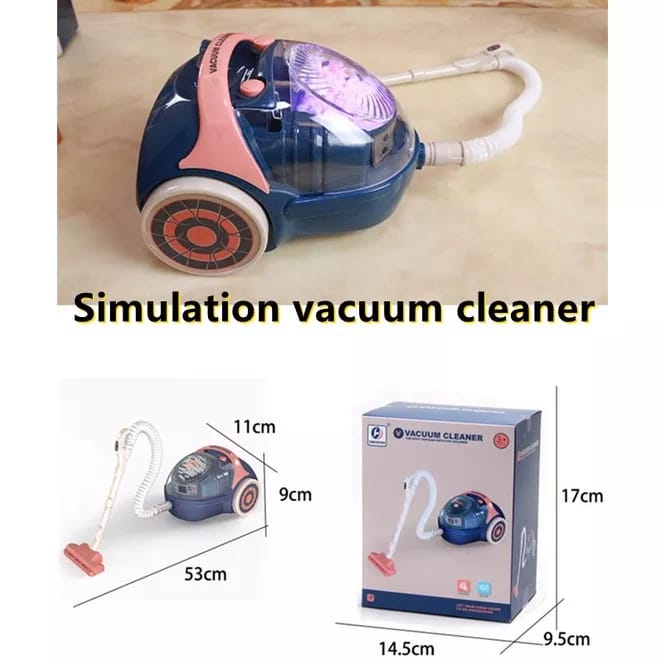 Kids Mini Simulation Vacuum Cleaner Toy - Realistic Pretend Play Cleaning Appliance With Lights & Sounds, Battery Operated