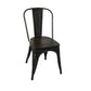 Retro Metal Chair - Metal finish Wood Seat