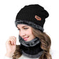 Winter Beanie Hat & Scarf Set – Thick Fleece Lined Knit Cap & Neck Warmer for Cold Weather, Unisex Fit