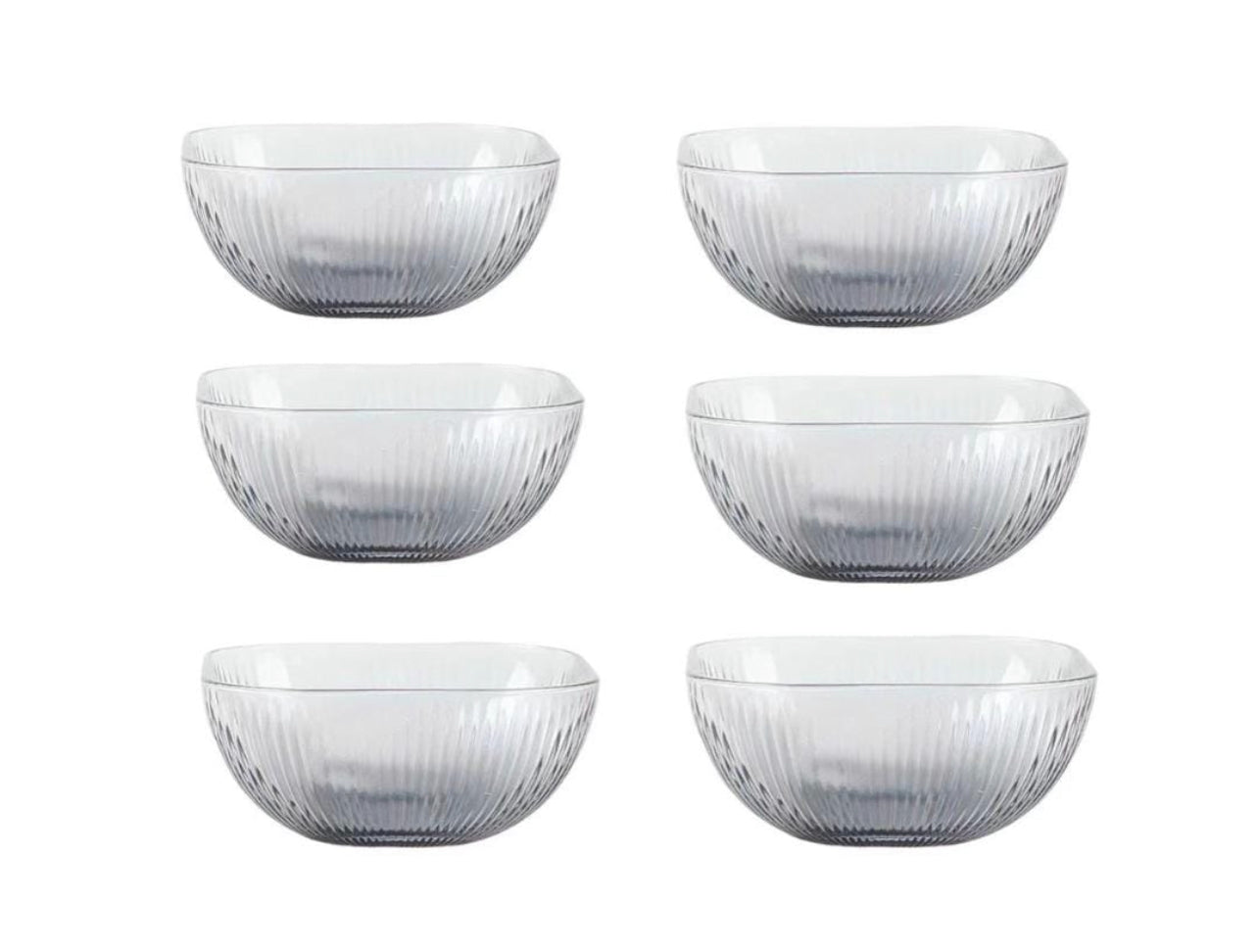 Lead-Free Glass Salad Bowl Set 6pc