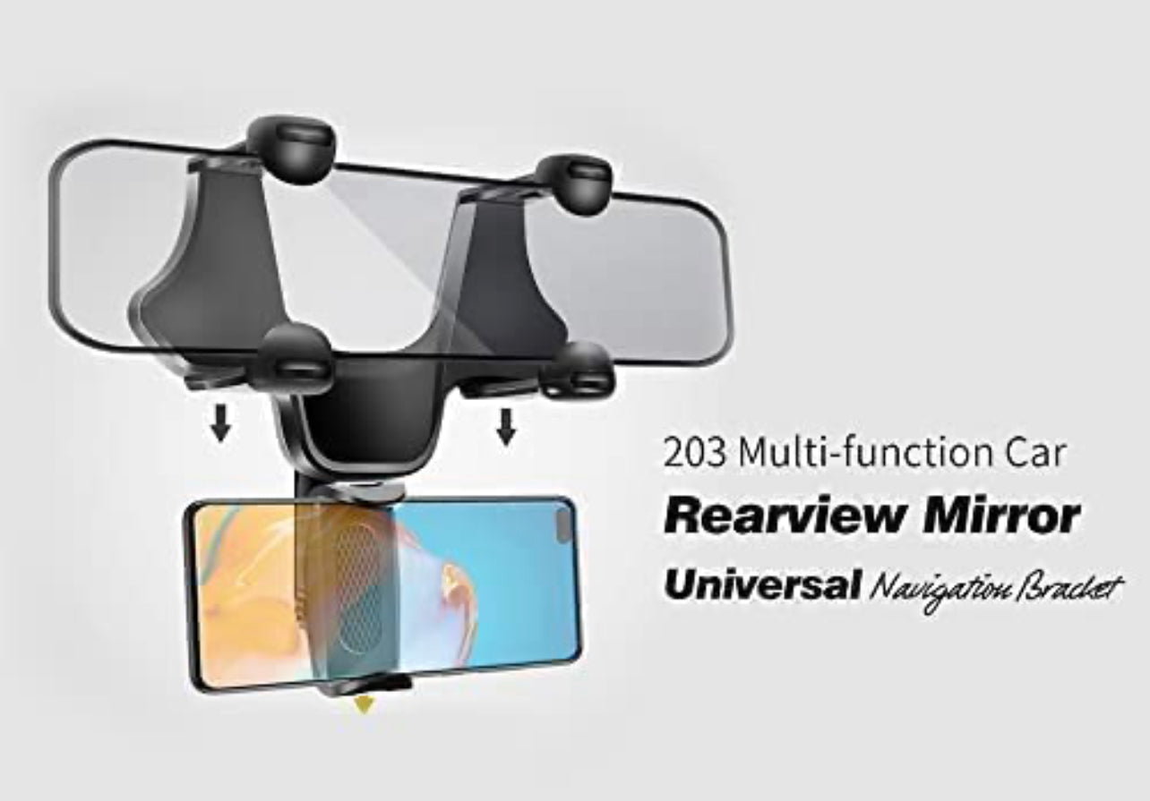 Adjustable Anti-Shake Car Rearview Mirror Mobile Phone