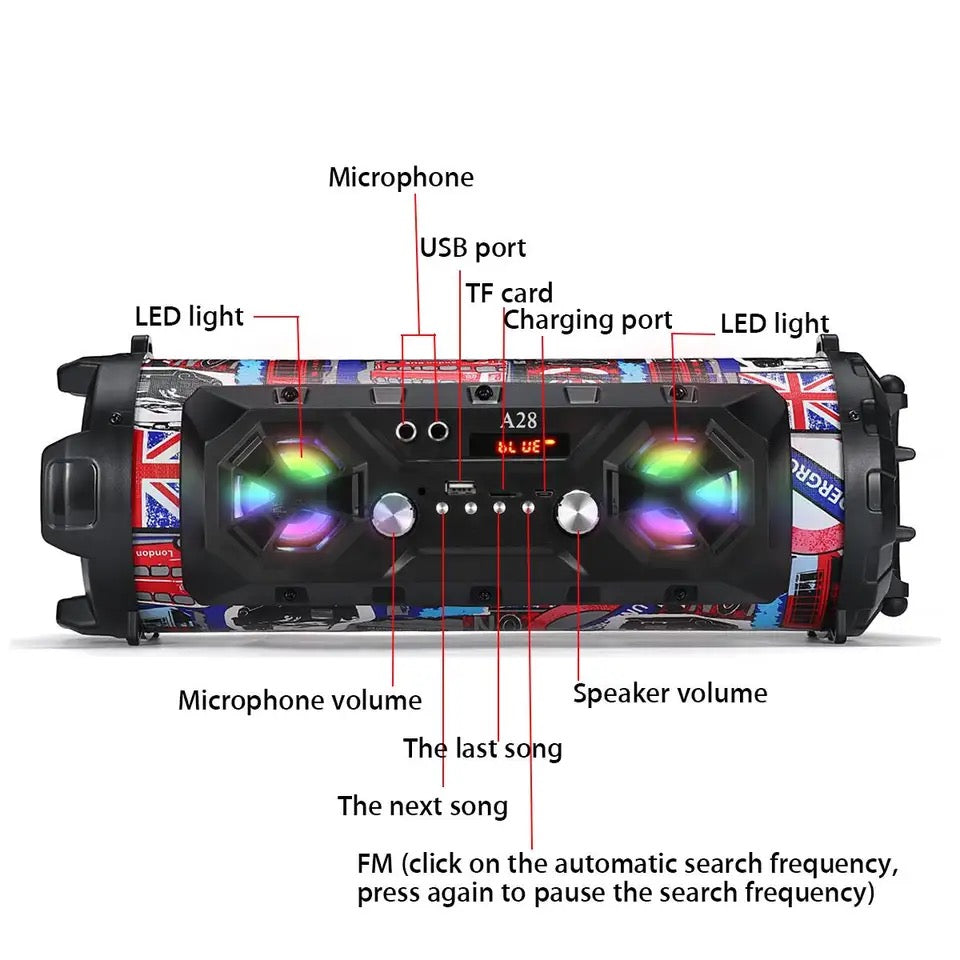 Portable Bluetooth Super Bass Speaker Phone Holder TF FM AUX-in Outdoor Handsfree Headset With Mic Support Smartphone PC