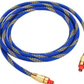 OD6.0 Blue Mesh Gold Plated Fiber Toslink Optical Audio Cable 20M