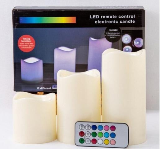 MART 3 Pcs/Set Flameless LED Candle Light Smokeless for Christmas Party Wedding Safety Home Cafe Bar Deco