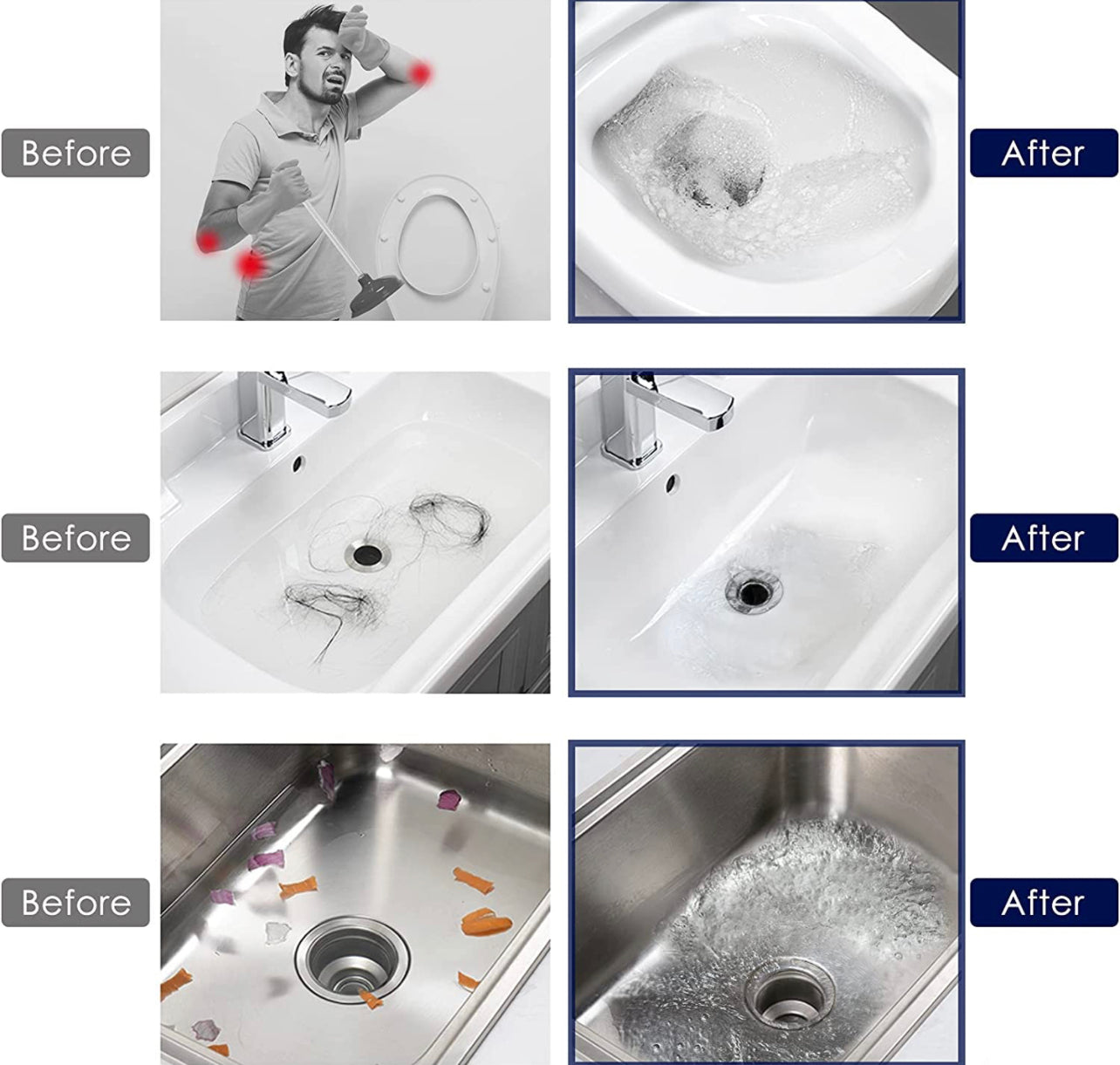 Sewer Cleaner High Pressure Air Drain Toilet Cleaner Sink Pipe Hair Remover Drill Plunger Tool Kitchen Cleaning Tools Set