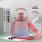 PASTEL DUAL COLOR Motivational Water Bottle with Time Marker & Straw BPA