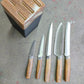 Stainless Steel Kitchen Knife Set Wood Handle 5pc With Wooden Block