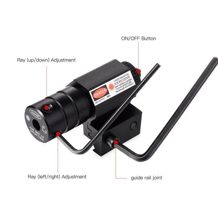 Tactical Red Dot Laser Sight Compact with Battery Adjustable 11/20mm Rail Mount Riflescope LED Flashlight for Hunting 20mm Rail Equipment