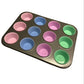 Muffin Cupcake Silicone Baking Cups With Tray 12pc