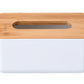 Small Bamboo Tissue Box - White