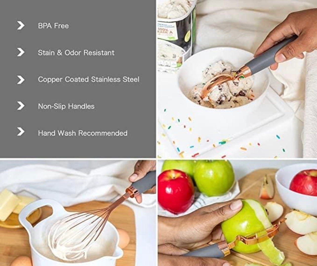 Kitchen Tool Set 7pc Rose Gold