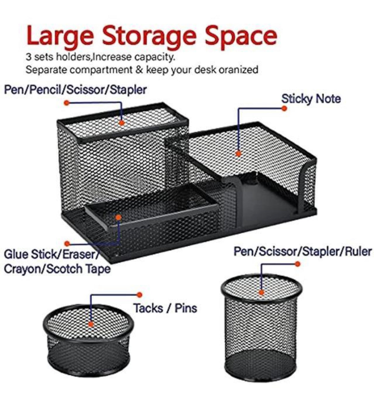 Desk Mesh Org Rtry Mesh Desk Organiser – Megamall Online Store