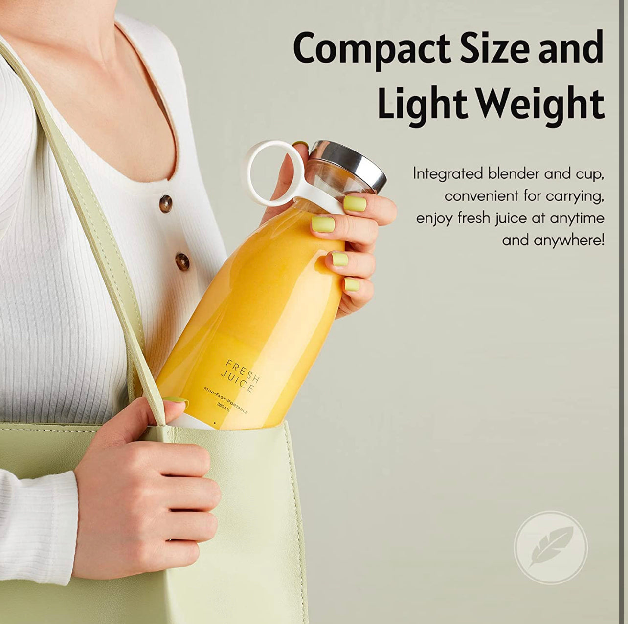 Portable Mini Fast Blender 380ml Juicer Cup with Wireless Charger