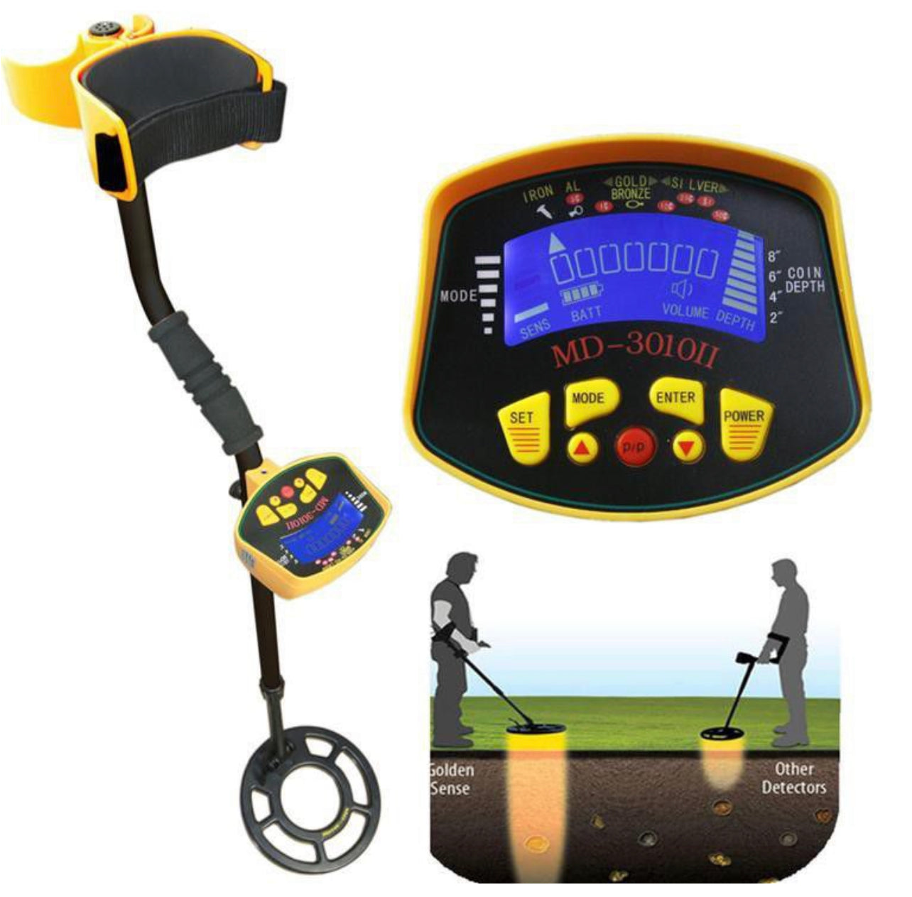 Deep Ground Sensitive 3010II Metal Detector - Gold Digger Light Hunter