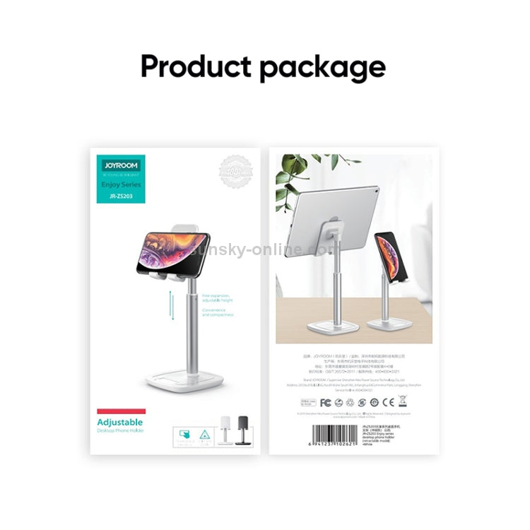 JOYROOM JR-ZS203 Multi-angle Adjustable Telescopic Stand Desktop Bracket for Mobile Phone and Tablet - Black