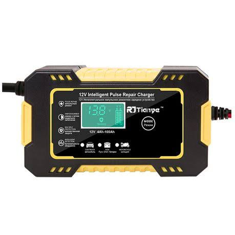 RJtianye Smart Battery Charger 12V 6A Intelligent Pulse Repair Charger