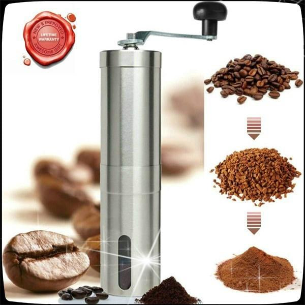 Portable Manual Coffee Grinder – Conical Ceramic Burr Hand Mill for Coffee Beans, Spices & More