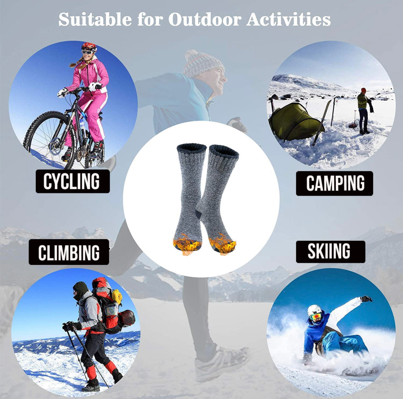 Thermal Warm Heavy Duty Cotton Crew Work Boot Socks – 3 Pairs