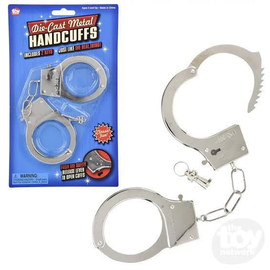 Diecast Metal Handcuffs Blister Carded