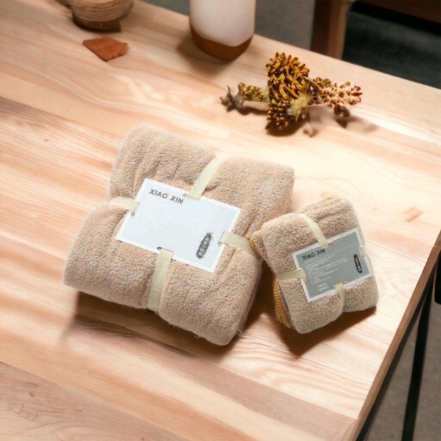 Bath Towel and Hand Towel 2 Pcs Gift set Coral Fleece