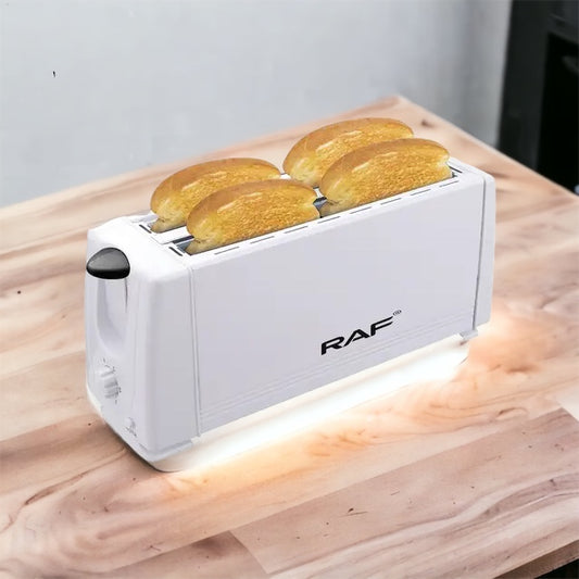 RAF R.265 4-Slice Toaster – Double-Sided Heating, Cool Touch, Slide-Out Crumb Tray, White