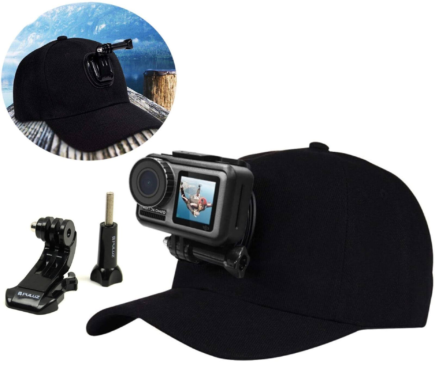 Baseball Hat Cap  (Bracket Only)for GoPro Outdoor Sun Hat Topi Cap with Holder Mount New