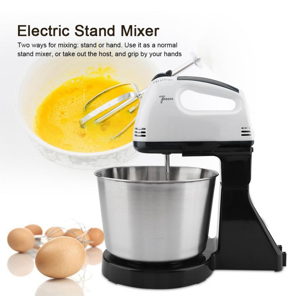 RAF R.6637 2-in-1 Electric Hand & Stand Mixer with Bowl – 250W, 7 Speed, Stainless Steel Attachments