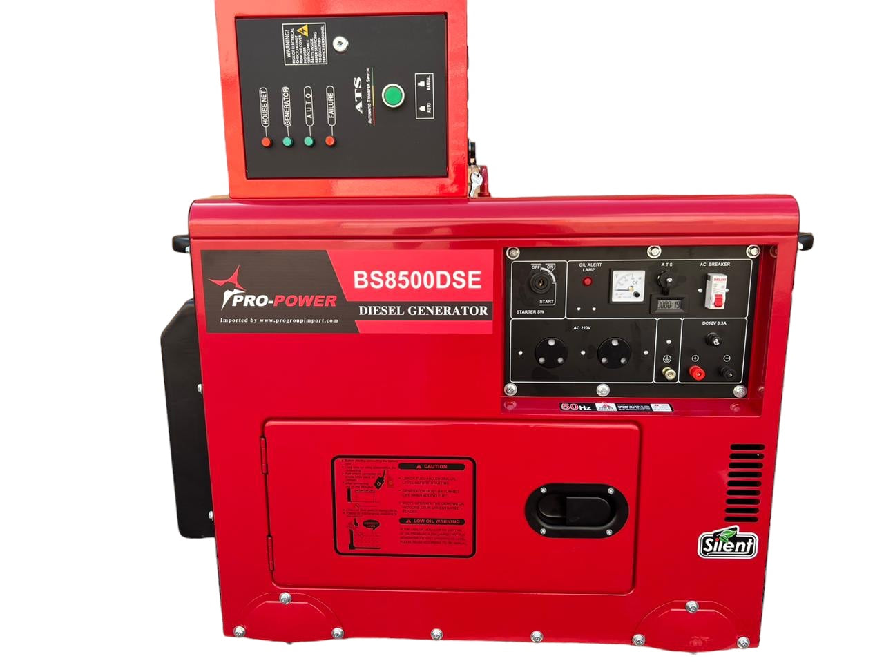 Diesel Silent Generator 6.5Kw /8Kva 16lt Single Phase + Ats Panel