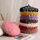Winter Warm Rhinestone Pearl Beret Beanie Hat Classic French Berets Casual Caps Wool Winter Beanie Caps for Women Girl Hat