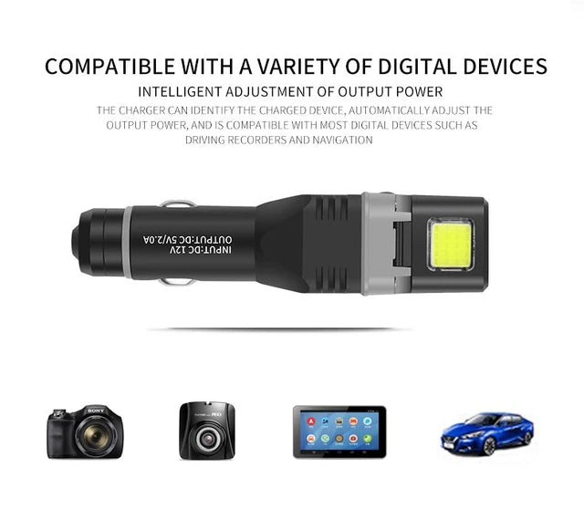 Rechargeable 3:1 Car Charger Work Light