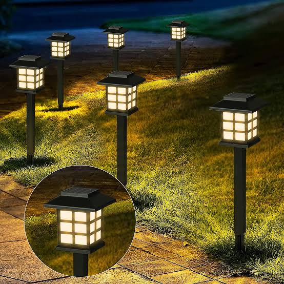 Solar Powered LED Light Outdoor Rain-proof Walkway Yard Garden Lamp 6pc Set
