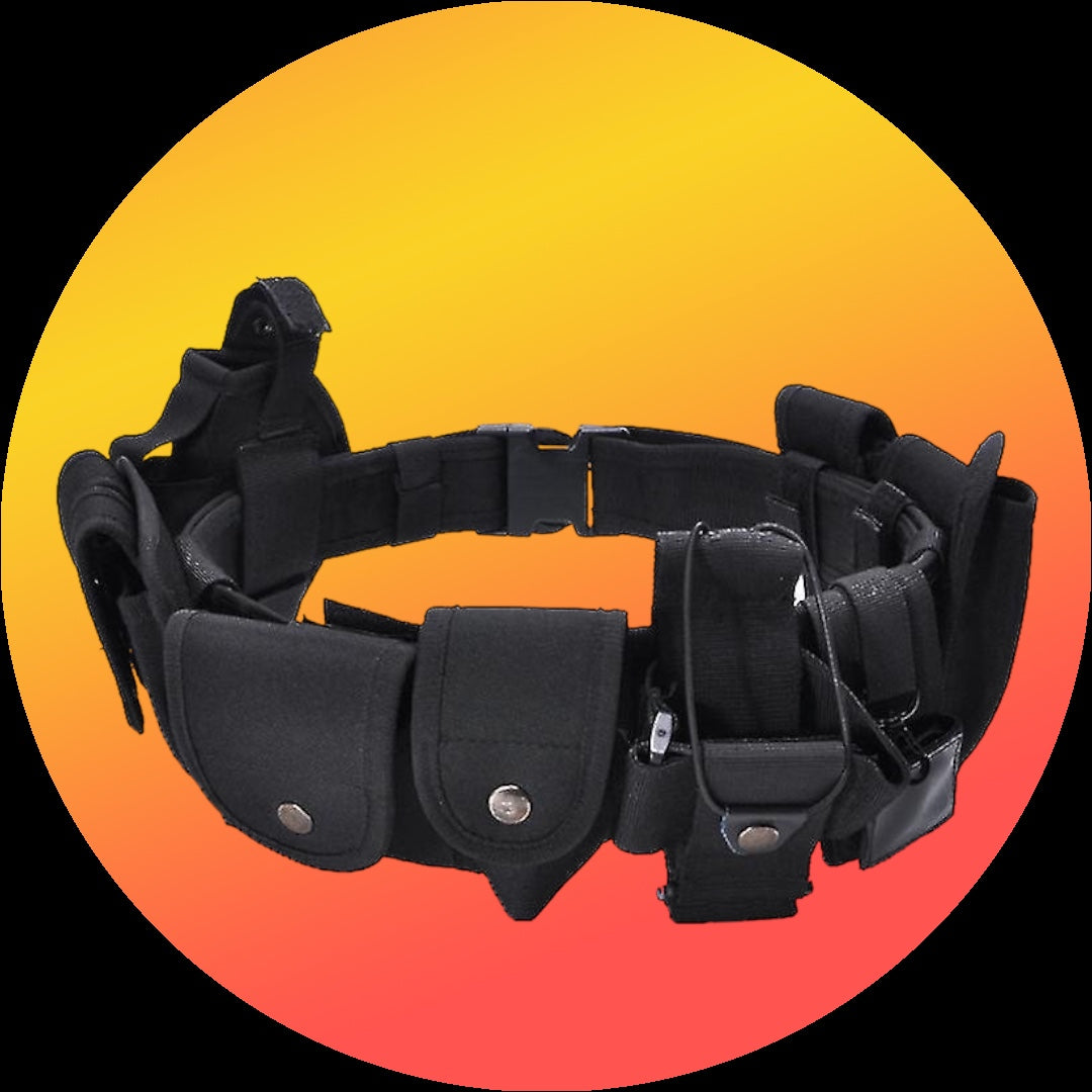 Outdoor Tactical Belt Law Enforcement Modular Equipment Security Utility Belt 8pc