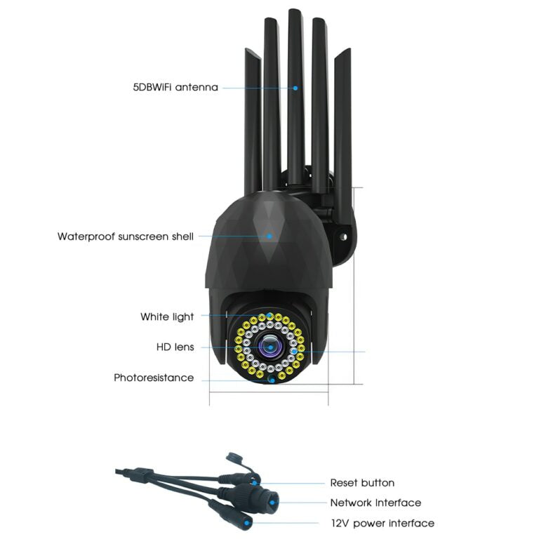 Home Wireless WiFi Dome Waterproof Camera for Outdoor
