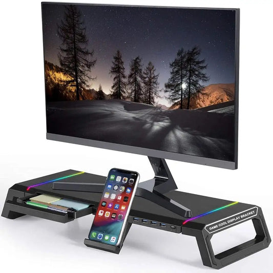 Monitor Increased Rack Laptop Stand With RGB Lighting 4 x USB2.0