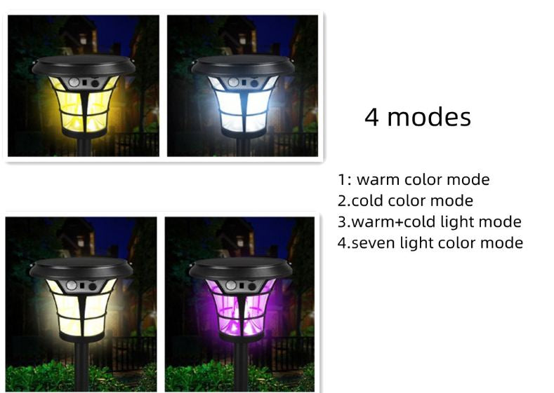 Solar Powered With Sensor 40White LED + 4RGB