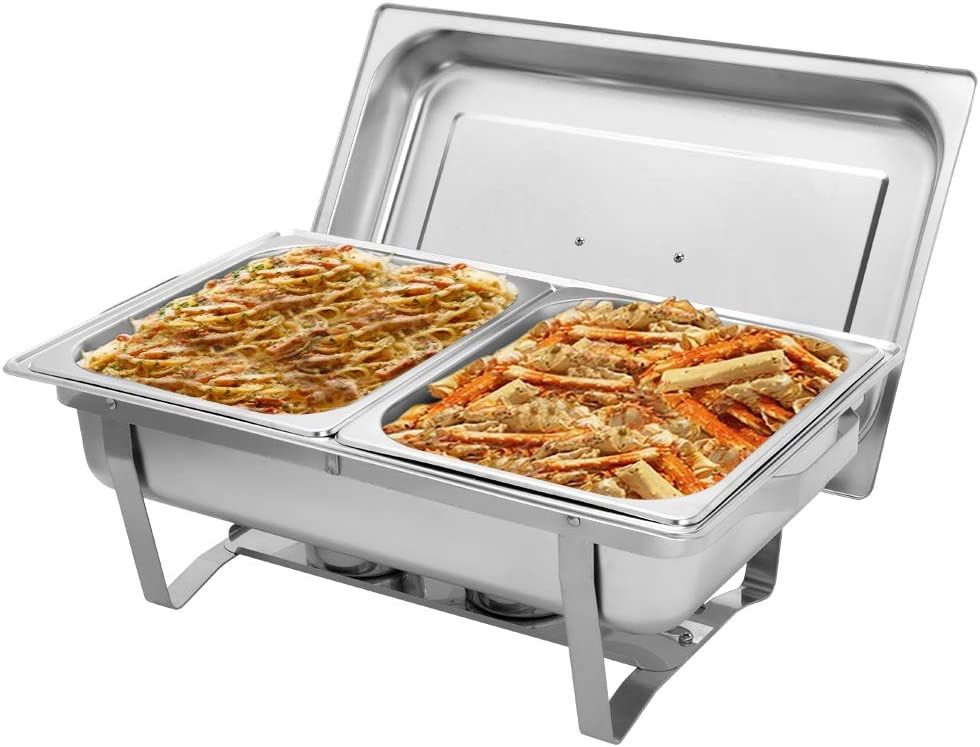 Stainless Steel Chafing Dish 10L – Double Tray Buffet Food Warmer with 2 Burners