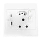 Electrical Switched Socket 15amp - Euro+USB+Type C