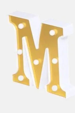 Gold Luminous 26 English LED Letter  Creative Letters Alphabet Number Battery Lamp Romantic Part 16cm
