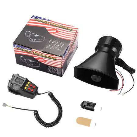 Car Alarm Horn 12V 100W 7 Siren Sounds Car Siren Vehicle Horn Mic PA Speaker System Loud Security Alarm